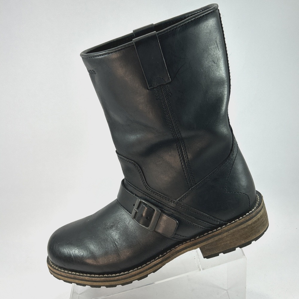 L.L.Bean Roughout Leather Engineer Boots Men's Sz 11 Harness Black Goodyear Welt - Picture 5 of 15